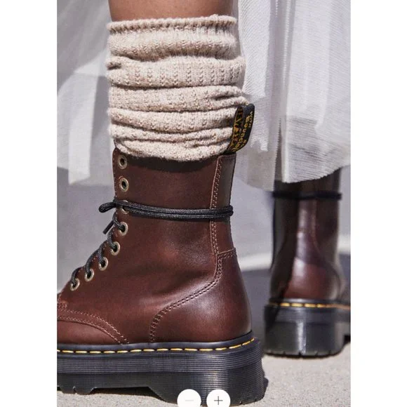 Dr. Martens JADON PLATFORM Boots in DARK BROWN Smooth LEATHER Great Reviews - Picture 13 of 14